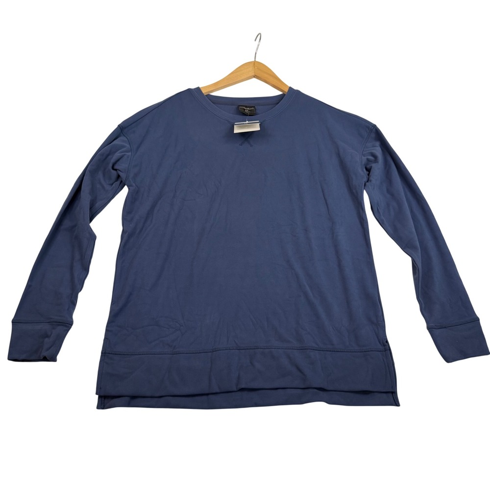 32 Degrees Heat Blue Long Sleeve Crew Neck Pullover Top Medium
